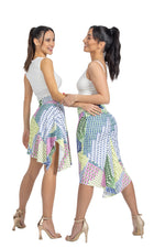 Load image into Gallery viewer, Vibrant Geometric Print Mini Asymmetric Tango Skirt
