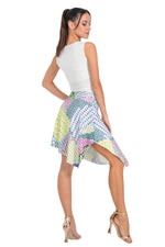 Load image into Gallery viewer, Vibrant Geometric Print Mini Asymmetric Tango Skirt
