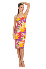 Load image into Gallery viewer, Vibrant Print Fishtail Dress With Spaghetti Straps
