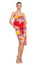 Load image into Gallery viewer, Vibrant Print Fishtail Dress With Spaghetti Straps
