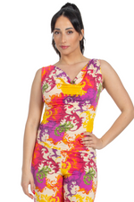Load image into Gallery viewer, Vibrant Print Top With Draped Neck
