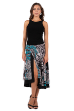 Load image into Gallery viewer, Vintage Print Two-layer Dance Skirt
