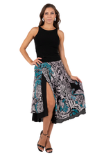 Load image into Gallery viewer, Vintage Print Two-layer Dance Skirt
