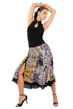 Load image into Gallery viewer, Vintage Print Two-layer Dance Skirt
