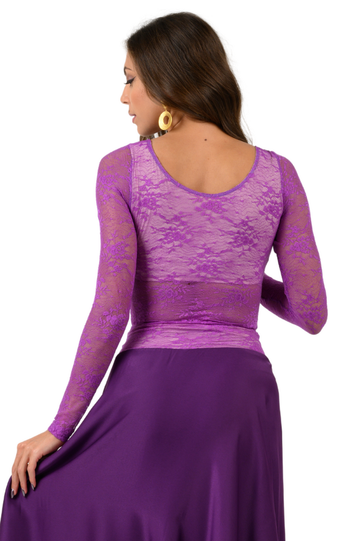 Violet Lace Long Sleeve Top