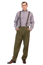 Load image into Gallery viewer, Olive Green Men's Adjustable Suspenders