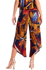 Load image into Gallery viewer, Waist Tie Sumer Print Asymmetric Cropped Tango Pants