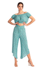Load image into Gallery viewer, Waist Tie Veraman Floral Print Asymmetric Cropped Tango Pants