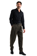 Load image into Gallery viewer, Warm Grey Striped Tango Pants With Three Pleats
