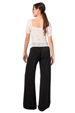 Load image into Gallery viewer, Lace See-through Top With Short Sleeves
