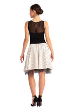 Load image into Gallery viewer, White Two-layer Rock &#39;n&#39; Roll Polka Dot Skirt 
