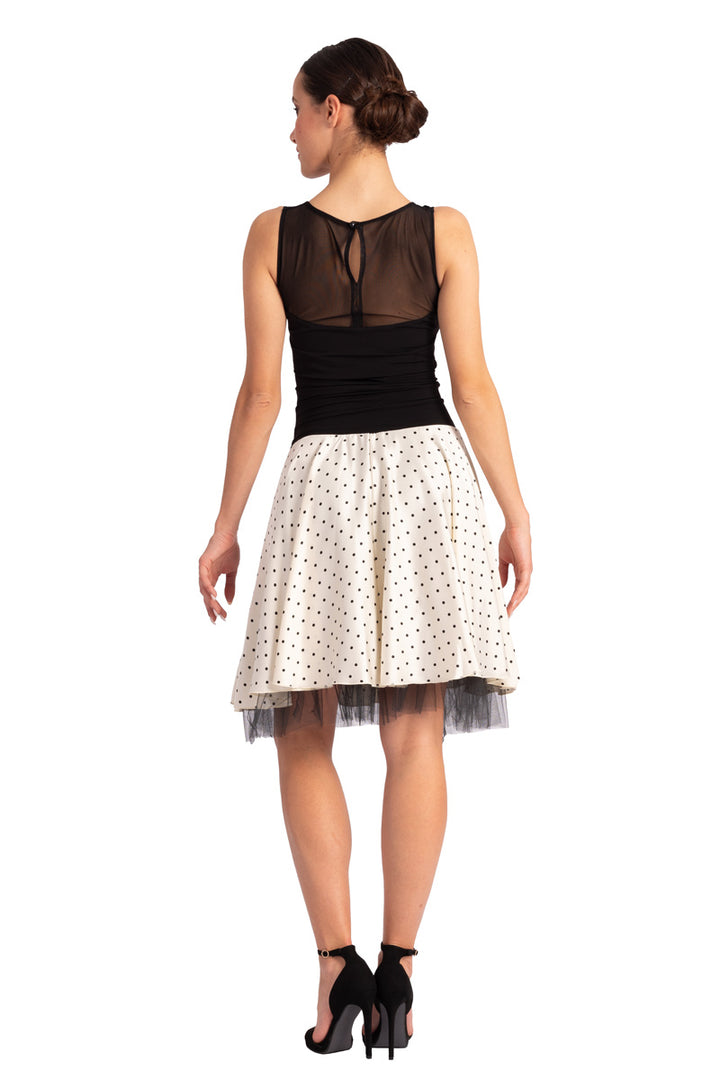 White Two-layer Rock 'n' Roll Polka Dot Skirt 