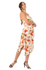 Load image into Gallery viewer, Wild Poppy Print One-Shoulder Handkerchief Tango Dress