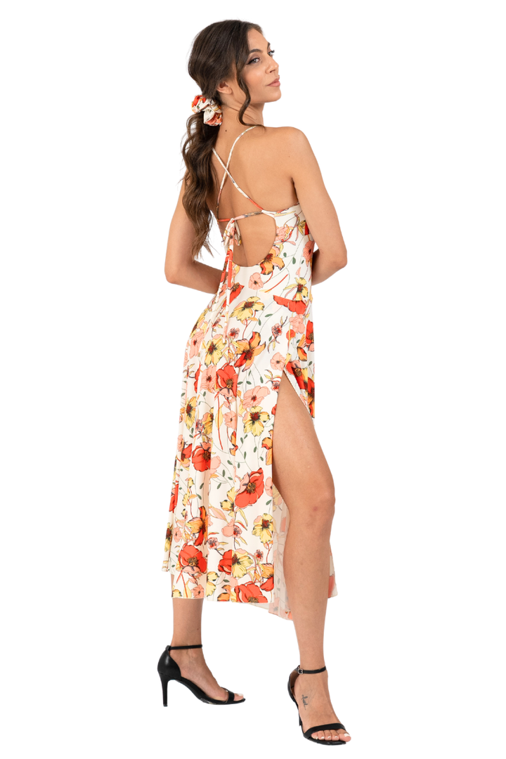 Wild Poppy Print Tango Dress With Adjustable Straps