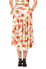 Load image into Gallery viewer, Wild Poppy Print Tango Skirt With Right Slit
