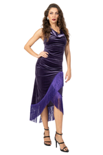 Load image into Gallery viewer, Velvet Draped Halter Neck Dance Top