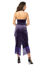 Load image into Gallery viewer, Velvet Draped Halter Neck Dance Top