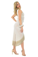 Load image into Gallery viewer, Wrap Velvet Tango Skirt With Fringe