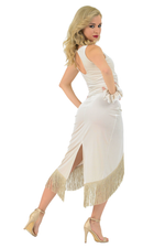 Load image into Gallery viewer, Wrap Velvet Tango Skirt With Fringe