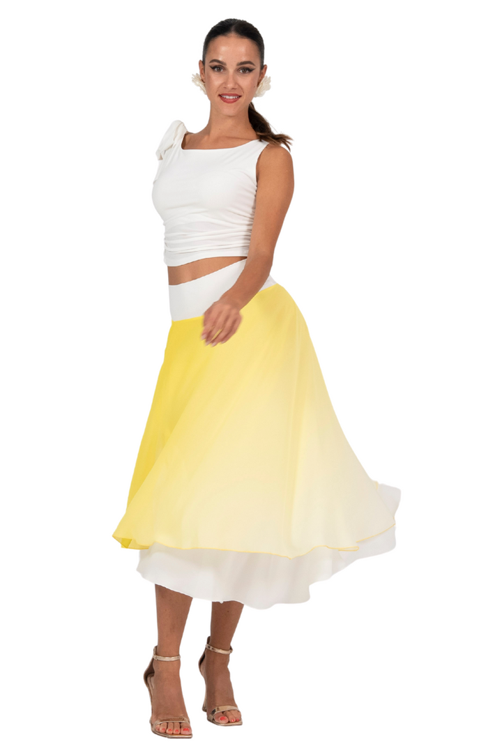 Gradient Two-layer Georgette Skirt
