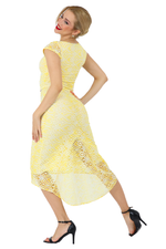 Load image into Gallery viewer, Yellow Floral Lace Fishtail Skirt
