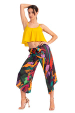 Load image into Gallery viewer, Yellow Loose Crop Top With Bust Lining