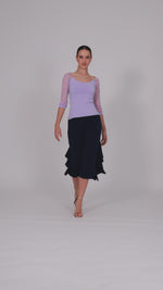 Load and play video in Gallery viewer, Lavender Blouse With Polka Dot Tulle Sleeves