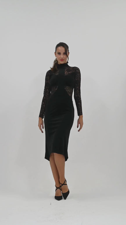 Elodie Velvet Fishtail Tango Dress