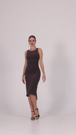 Load and play video in Gallery viewer, Sparkling Striped Keyhole Back Fishtail Dress
