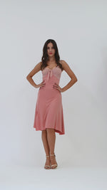 Load and play video in Gallery viewer, Crisscross Tango Dress with Lace &amp; Back Draping
