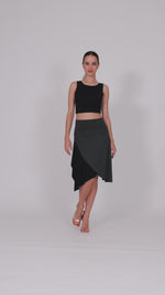 Load and play video in Gallery viewer, One Side Polka Dot Asymmetric Tango Skirt