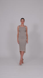Load and play video in Gallery viewer, Beige Lace Fishtail Tango Dress