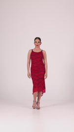 Load and play video in Gallery viewer, Red Lace Tango Dress With Slitted Tail
