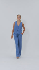 Load and play video in Gallery viewer, Ciel Blue Women&#39;s Suit Vest
