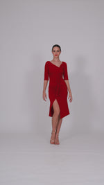 Load and play video in Gallery viewer, Bodycon Dance Dress With Front Ruffles And Gatherings