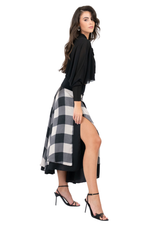 Load and play video in Gallery viewer, Check Two-Layer Georgette Skirt