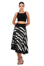 Load and play video in Gallery viewer, Dark Zebra Print Two-layer Satin Dance Skirt

