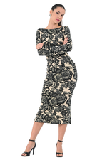 Load and play video in Gallery viewer, Lace Motif Print Tango Dress With Open Back