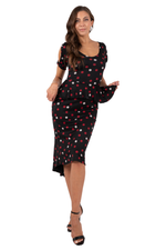 Load and play video in Gallery viewer, Mixed Polka Dot Peplum Tango Dress
