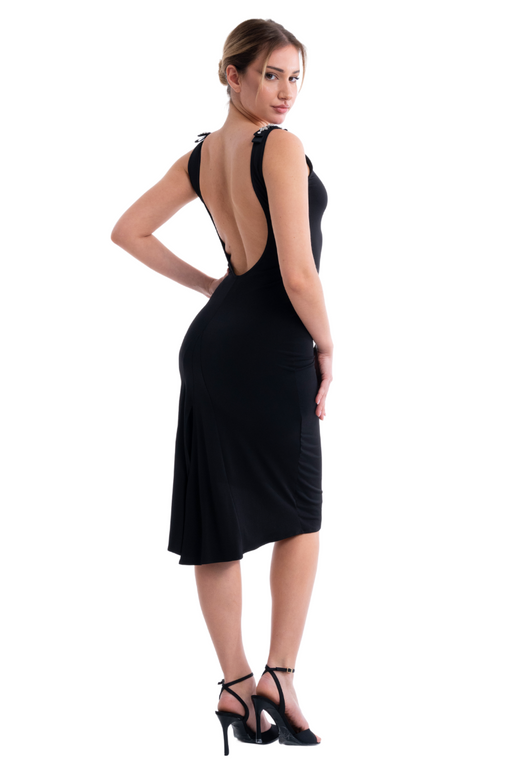 Open Back Bodycon Tango Dress With Jewels