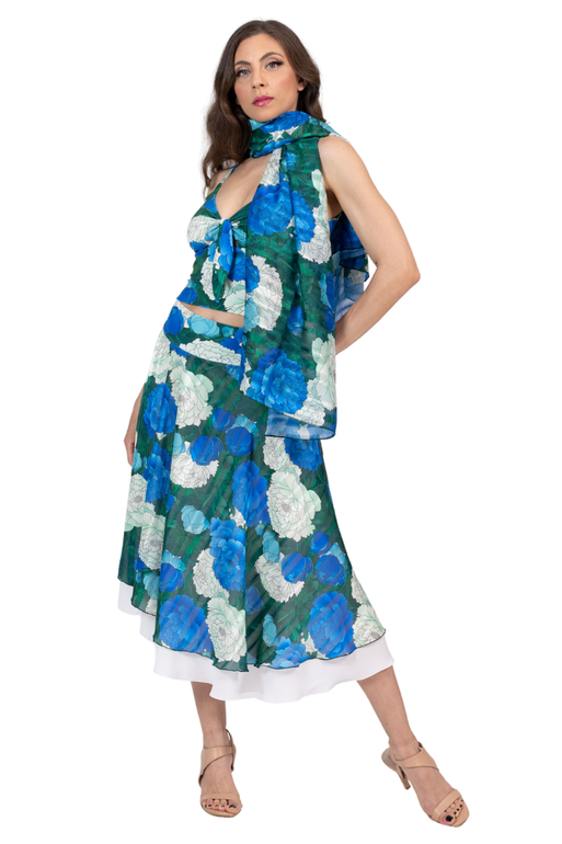 Peony Floral Georgette Scarf