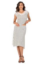 Load and play video in Gallery viewer, Polka Dot Tango Skirt With Rich Back Draping