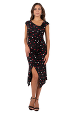 Load and play video in Gallery viewer, Polka Dot Dress With Front Ruffles And Gatherings
