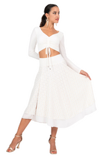 Load and play video in Gallery viewer, Long Sleeve Crop Top With Center Gatherings (S) (Off-White)
