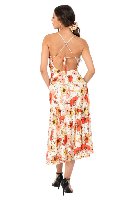 Wild Poppy Print Tango Dress With Adjustable Straps