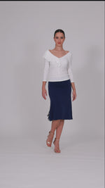 Load and play video in Gallery viewer,  Tango Skirt With Satin Floral Back Ruffles. 