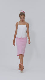 Load and play video in Gallery viewer, White Two Layer Loose Viscose Top With Spaghetti Straps