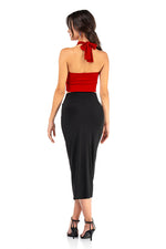 Load image into Gallery viewer, Monochrome Pencil Tango Skirt With Slit
