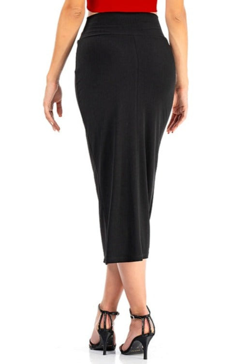 Monochrome Pencil Tango Skirt With Slit