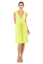 Load image into Gallery viewer, Lime Yellow Pleated Tango Dress (M)